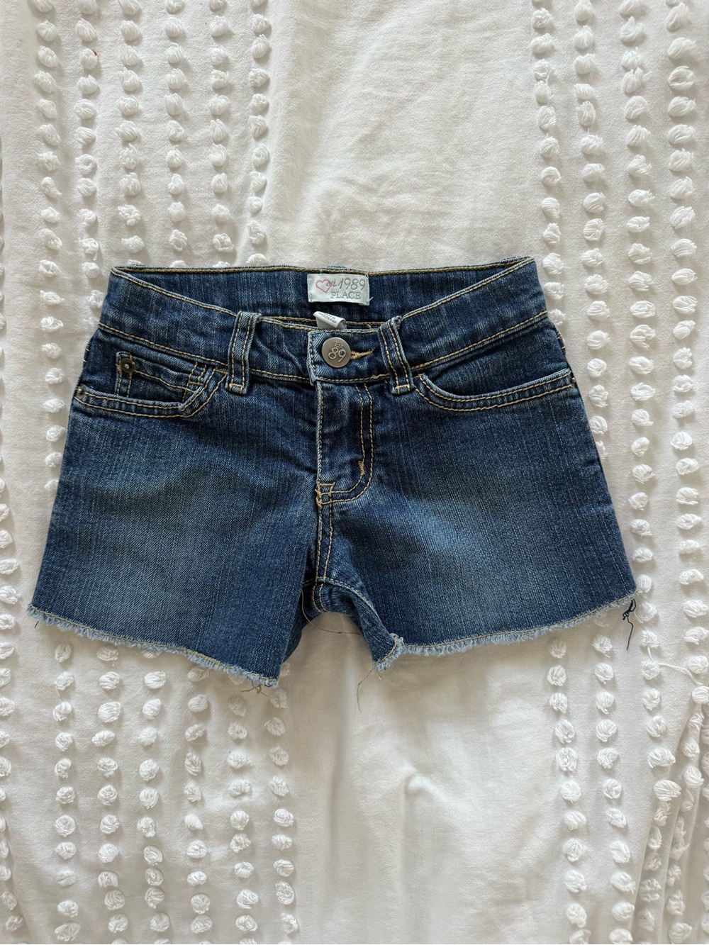 1989 Place Dark Blue Denim Cutoff Shorts